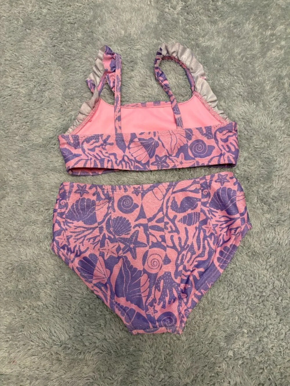 Cat & Jack Girl's 2 Piece Swimsuit Size XS (4/5)